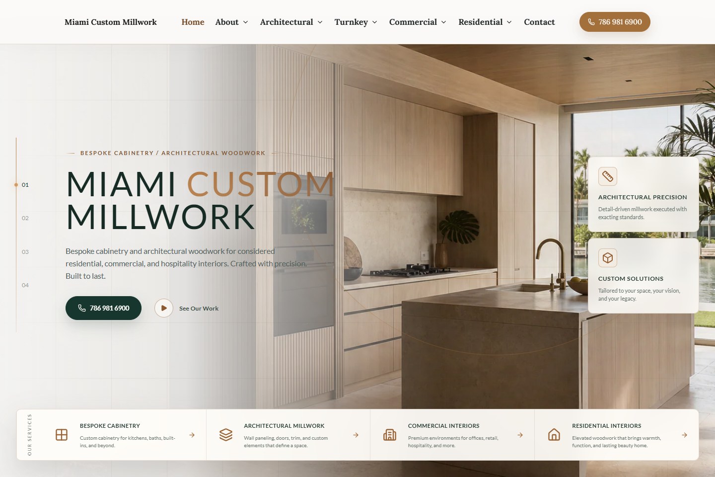 Miami Custom Millwork website preview
