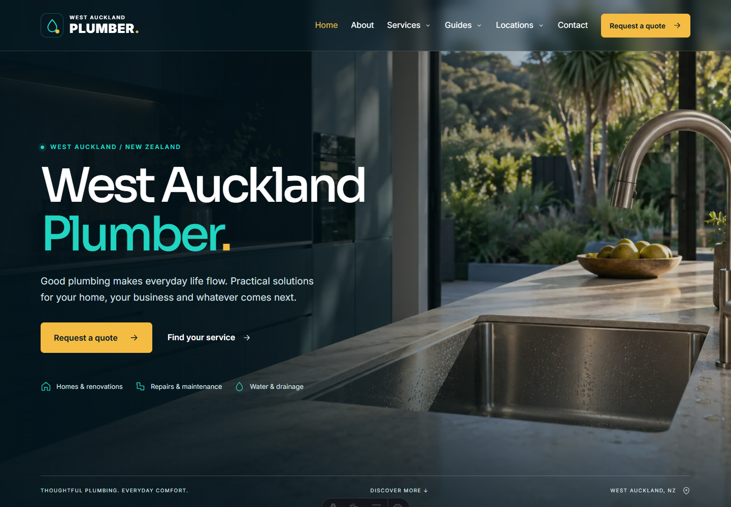 West Auckland Plumber website screenshot