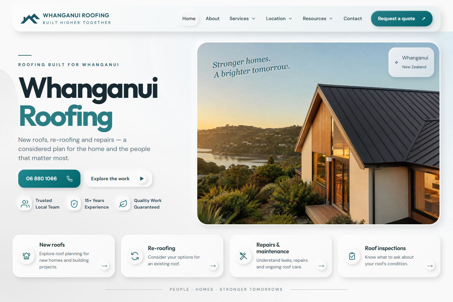 Whanganui Roofing website preview